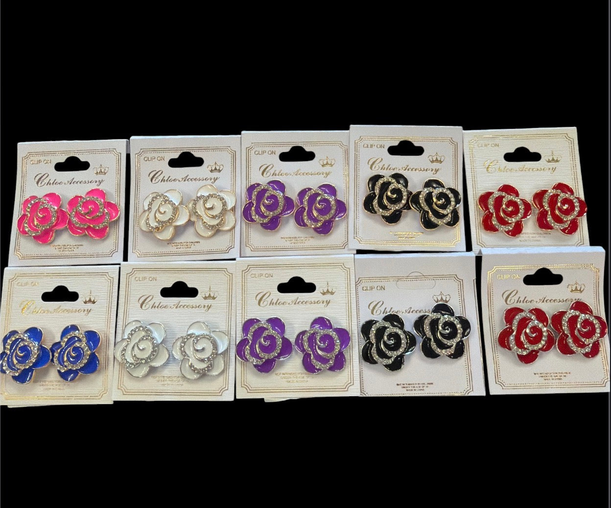 Clip On Flower Post Earring