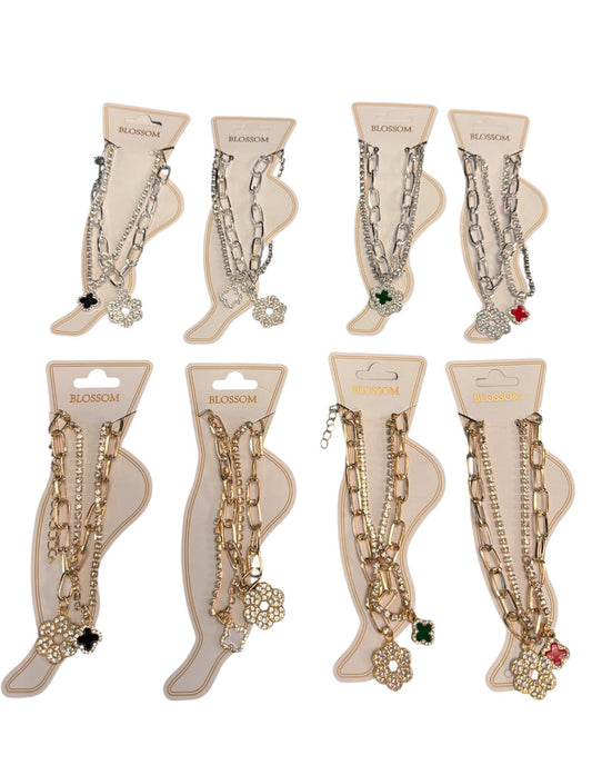 Double Layer Clover Anklet