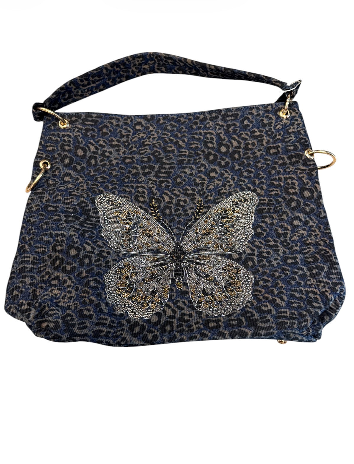 BUTTERFLY OVERSIZE DENIM HANDBAG