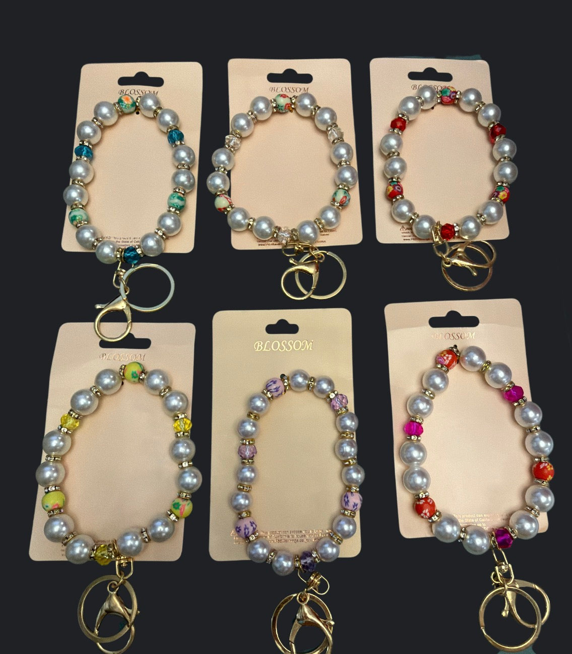 Flower and Pearl Keychain