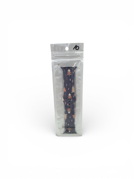 Navy Christmas Tree Silicone Watch Band 38/40mm