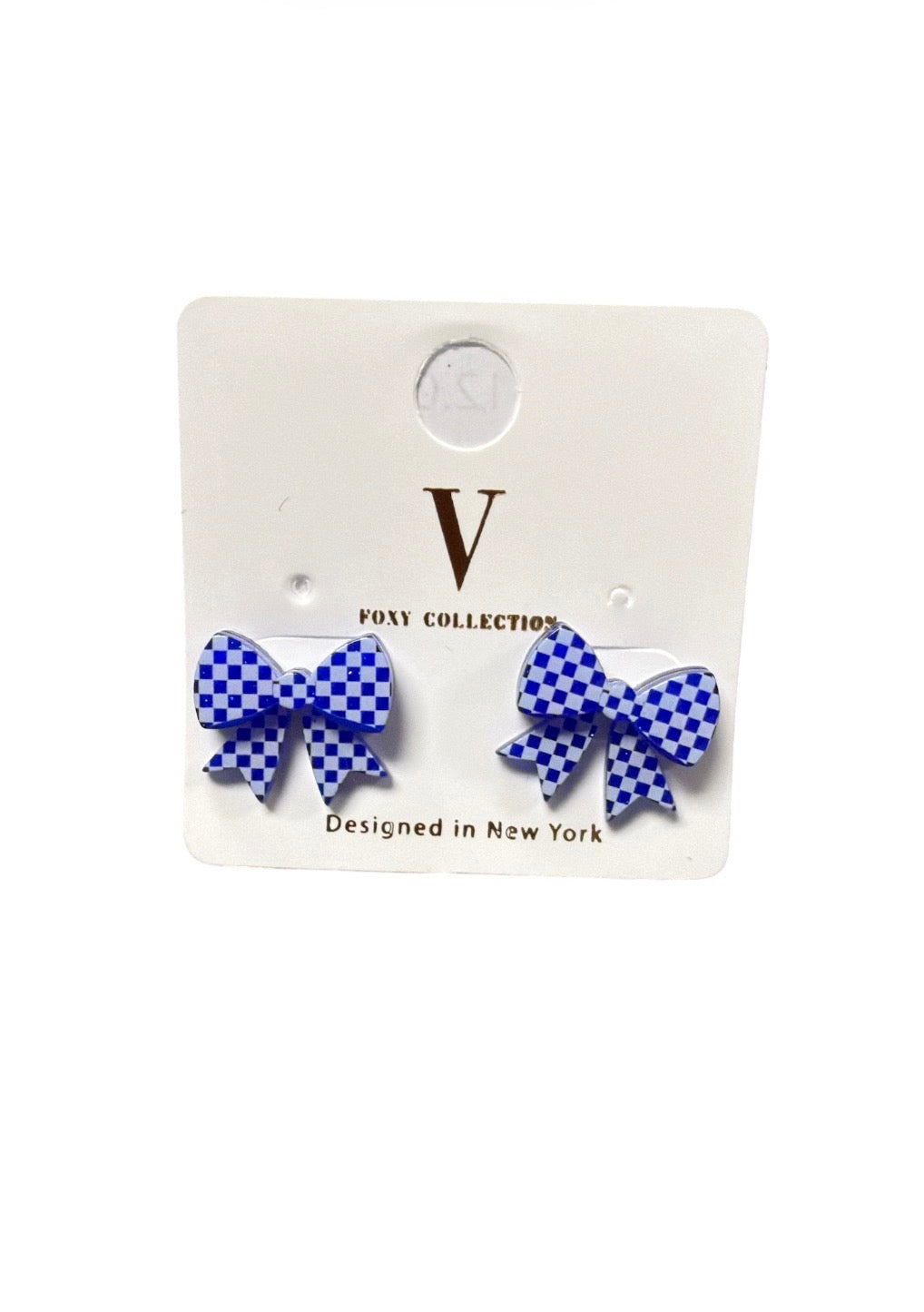 Game Day Mini Checker Bow Earrings