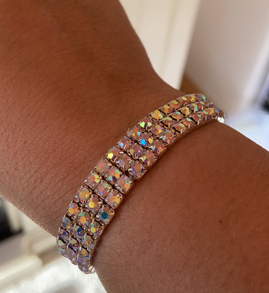 Three Layer Iridescent Stretch Bracelet