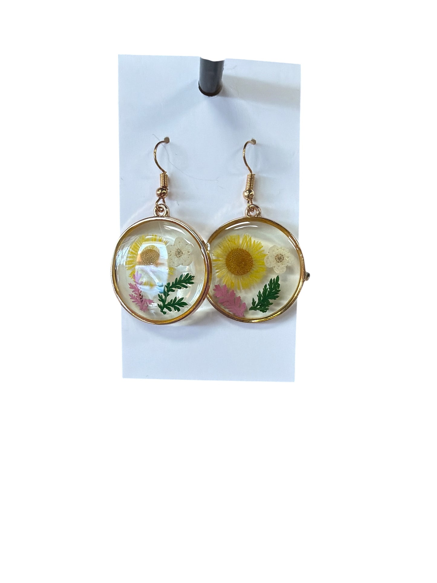 Round Pressed Flower Earring
