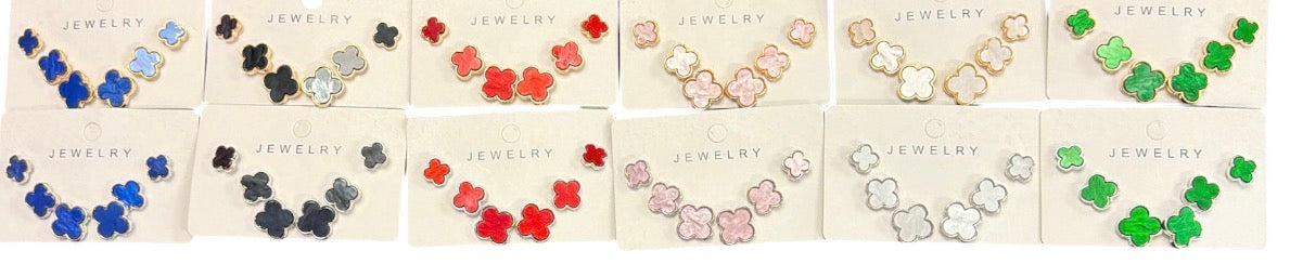 3 Pack Clover Earring