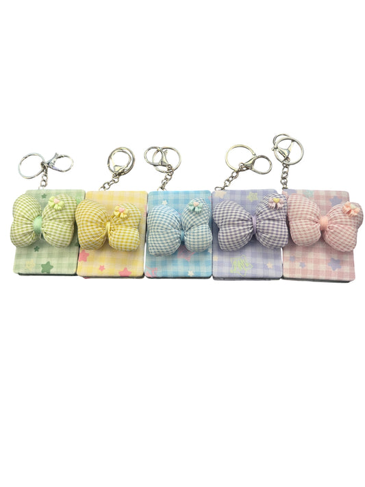 Puffy Butterfly Compact Mirror Keychain