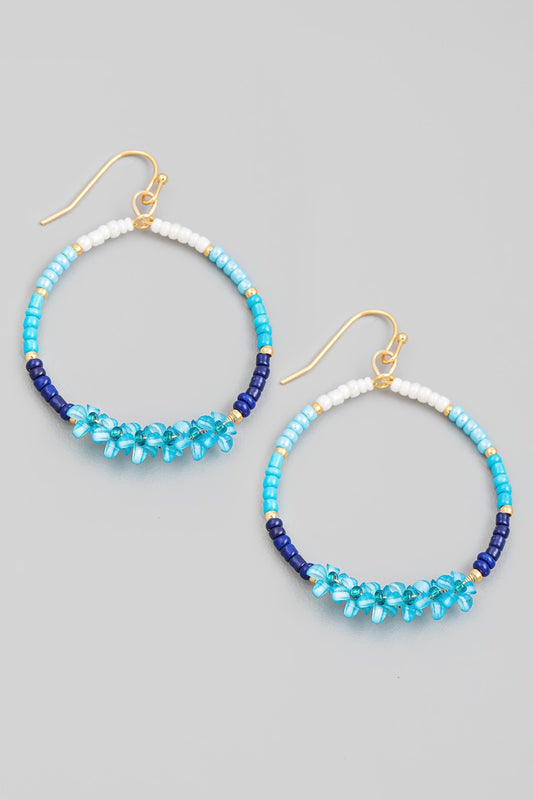 Flower Bead Drop Earrings
