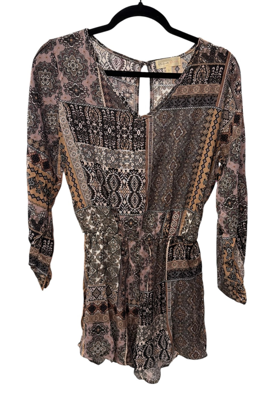Perfect Peach Paisley Romper