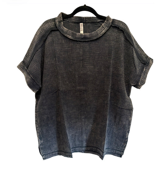 Cotton Gauze Washed - Black