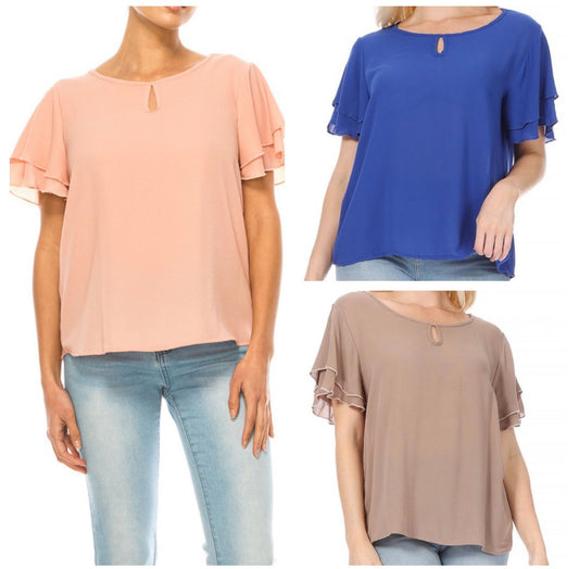 MOA FLUTTER SLEEVE TOP