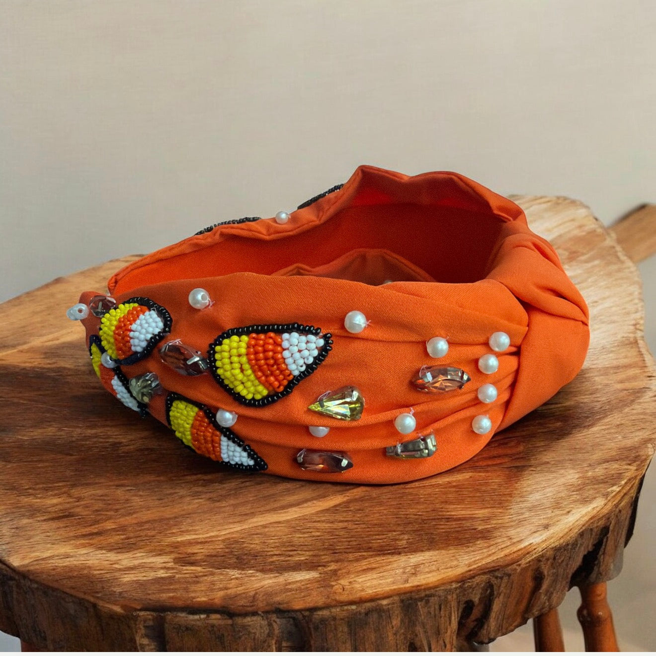 Candy Corn Beaded Headband