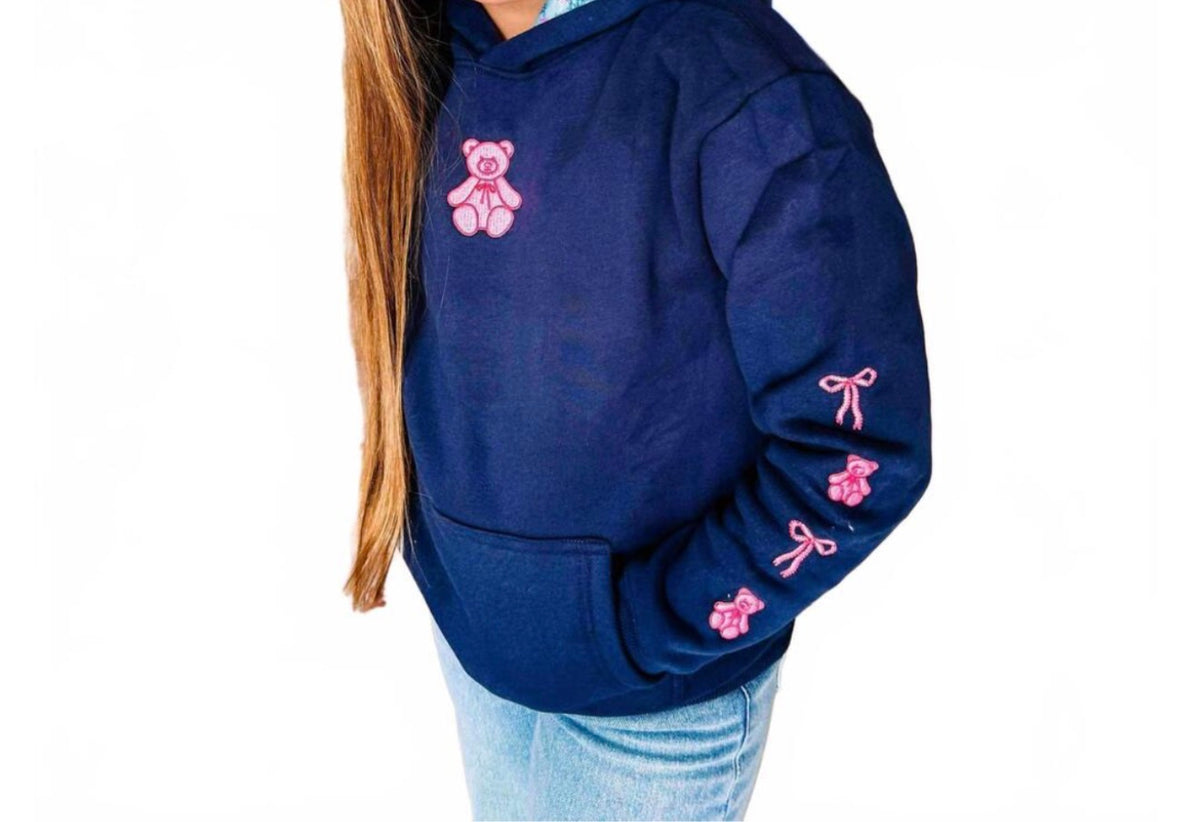 Simply Southern - YTH Navy Teddy Bear Sweater