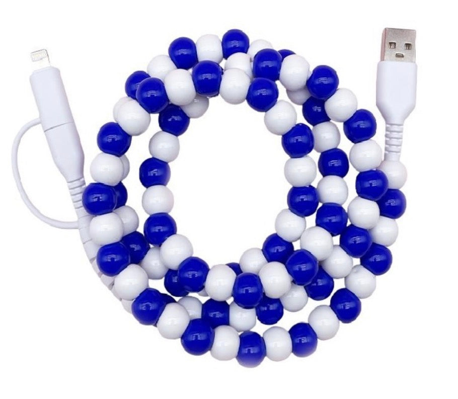 Beaded Dual Usb Fast Charging Cable