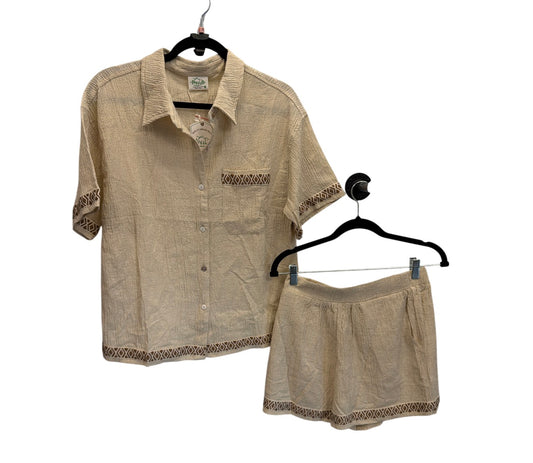 Textured Boho Top/Shorts Set - Ivory
