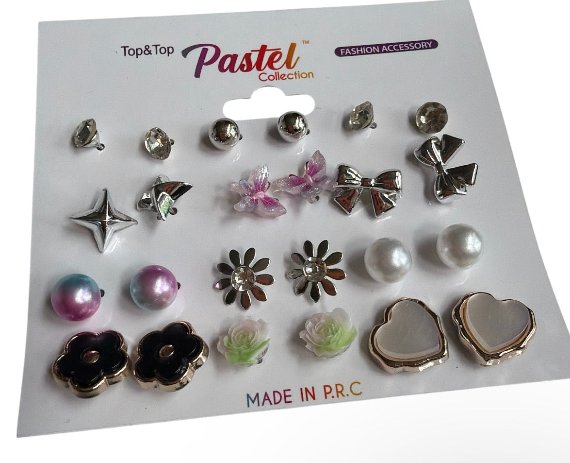 12 Earrings Stud Pack