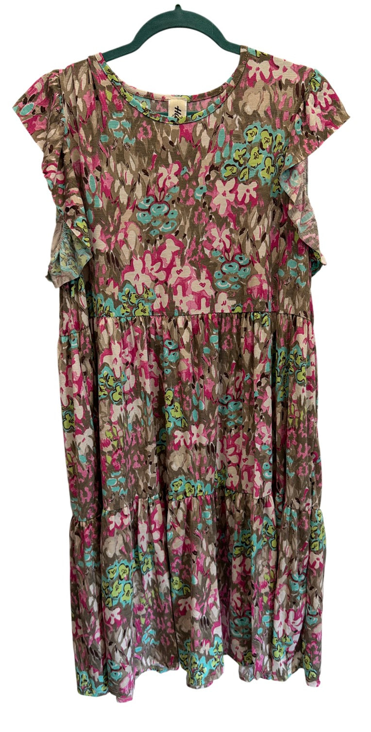 Tiered Floral Dress