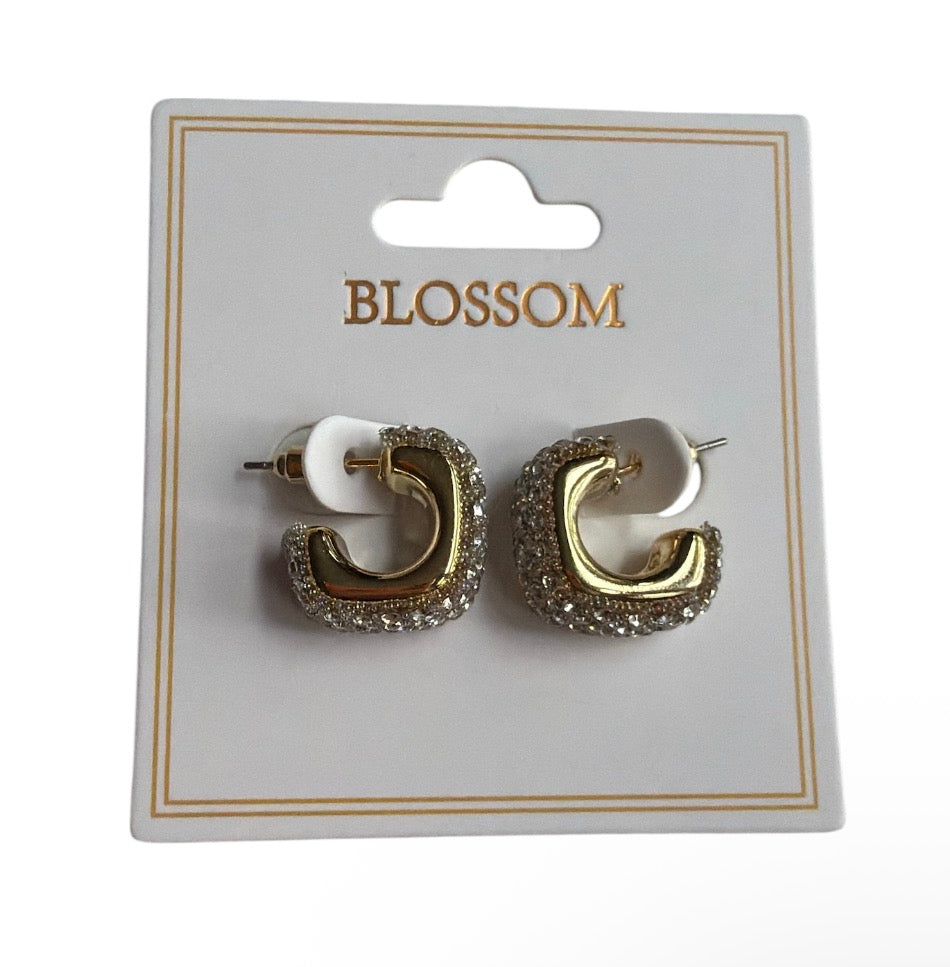 Rhinestone Hoop Earrings