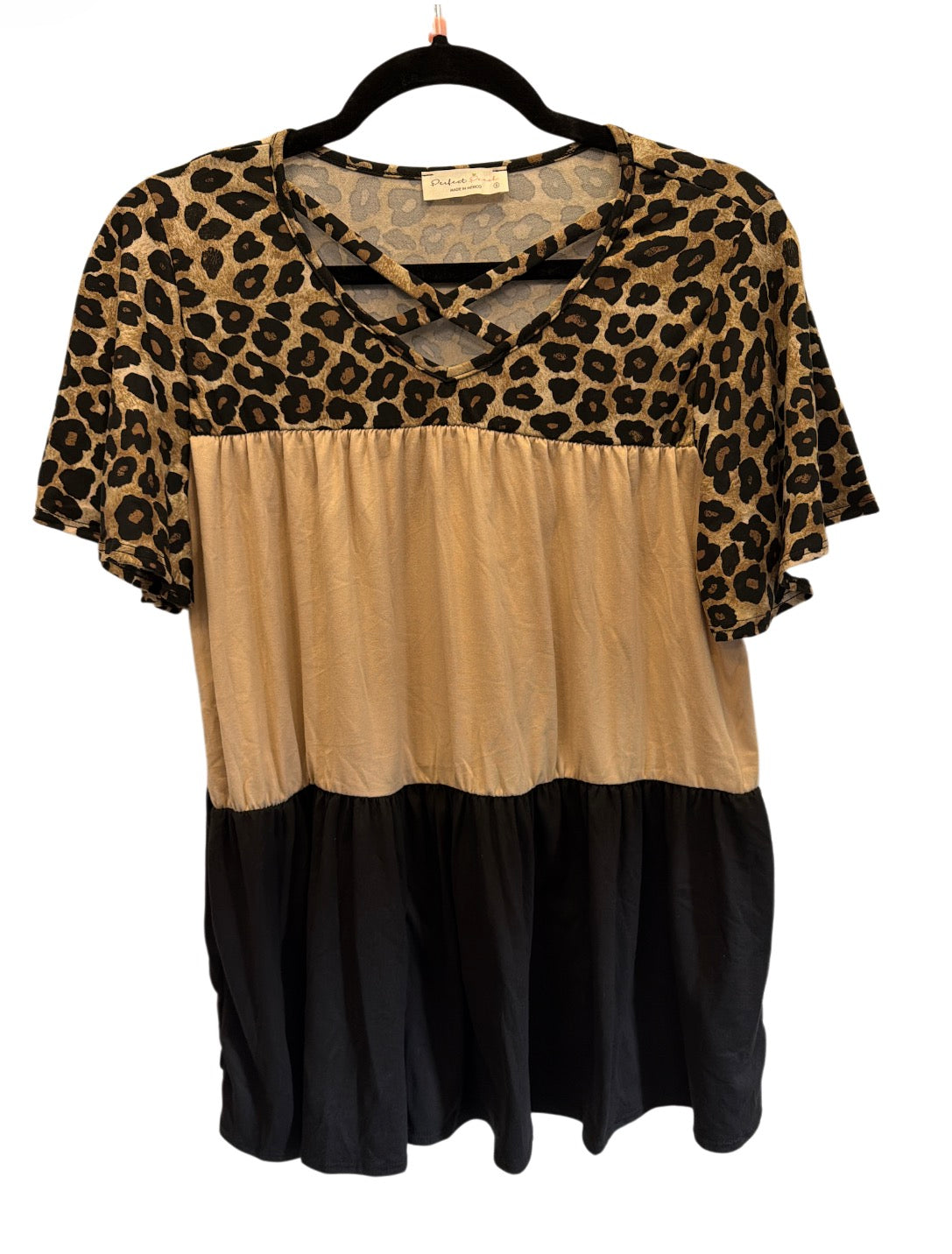 Animal Print Leopard Beige Black Top
