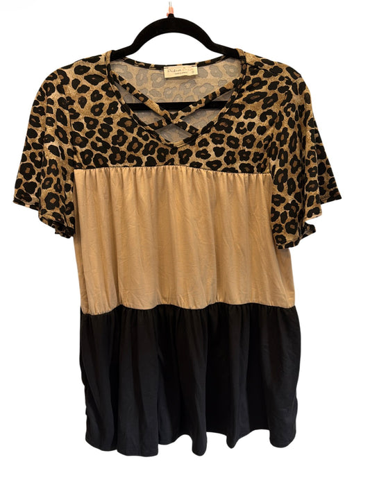 Animal Print Leopard Beige Black Top
