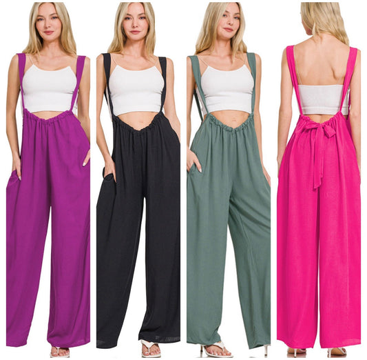 Zenana Suspender Jumpsuit