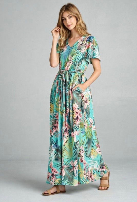 Hailey Teal Maxi Dress