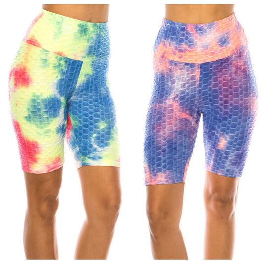 Butt Lift Tie Dye Biker Shorts