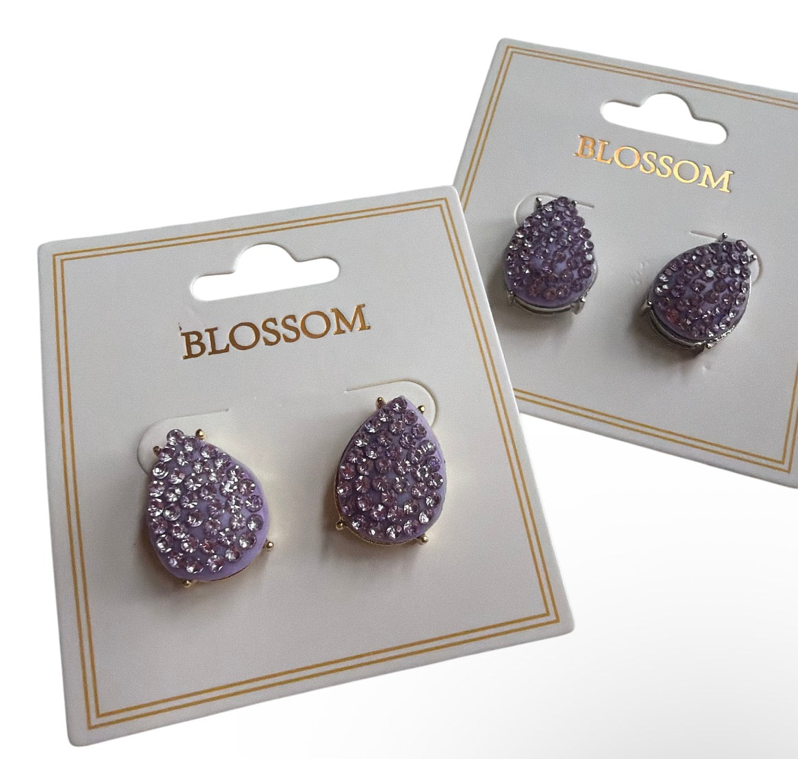 Colorful Rhinestone Teardrop Stud