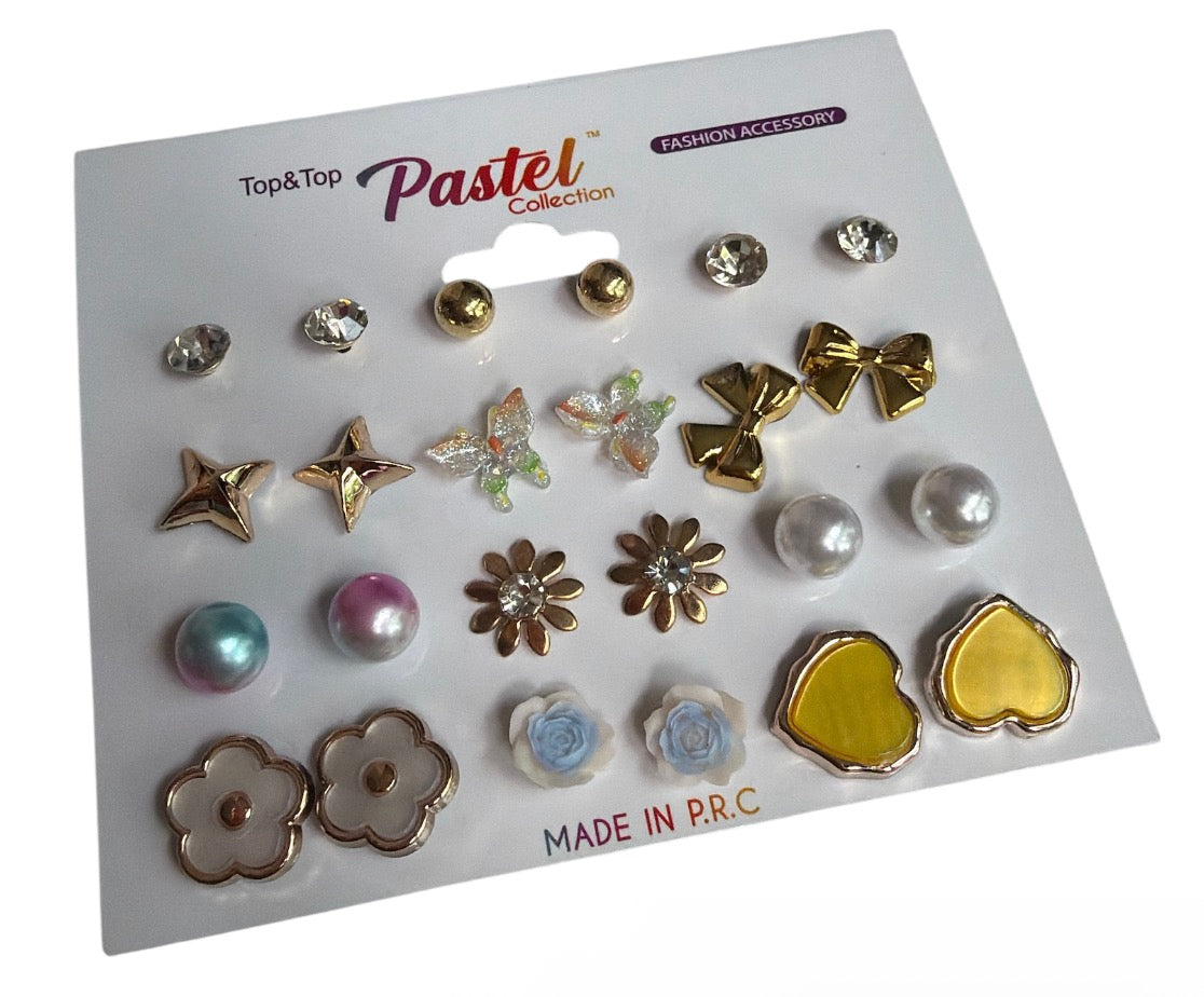 12 Earrings Stud Pack