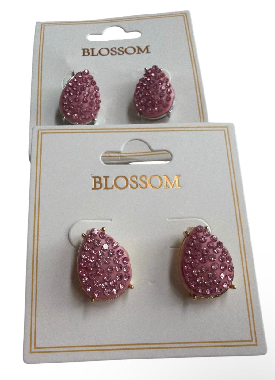 Colorful Rhinestone Teardrop Stud