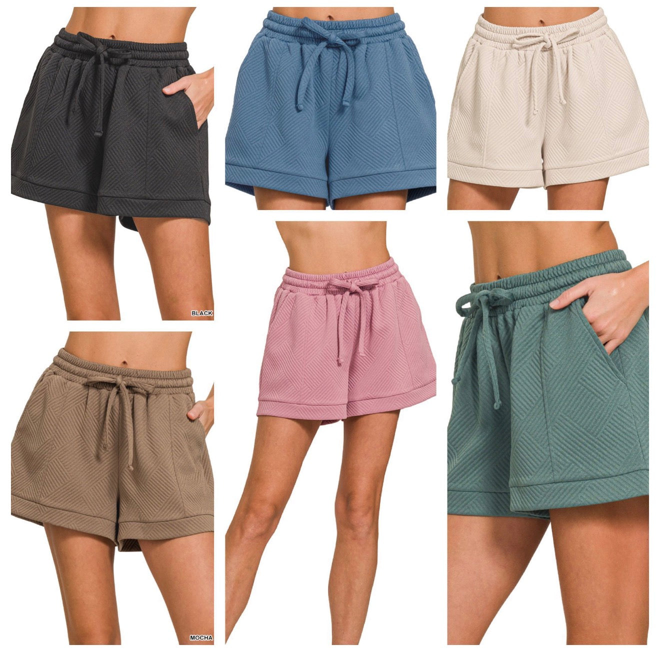 Zenana Textured Shorts