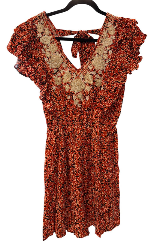 Embroidered Orange Fall Dress