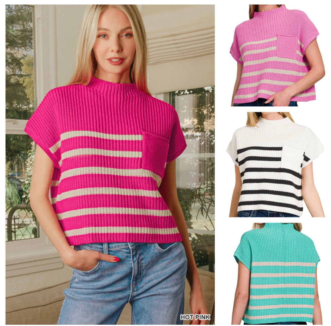 Zenana Stripe Sweater