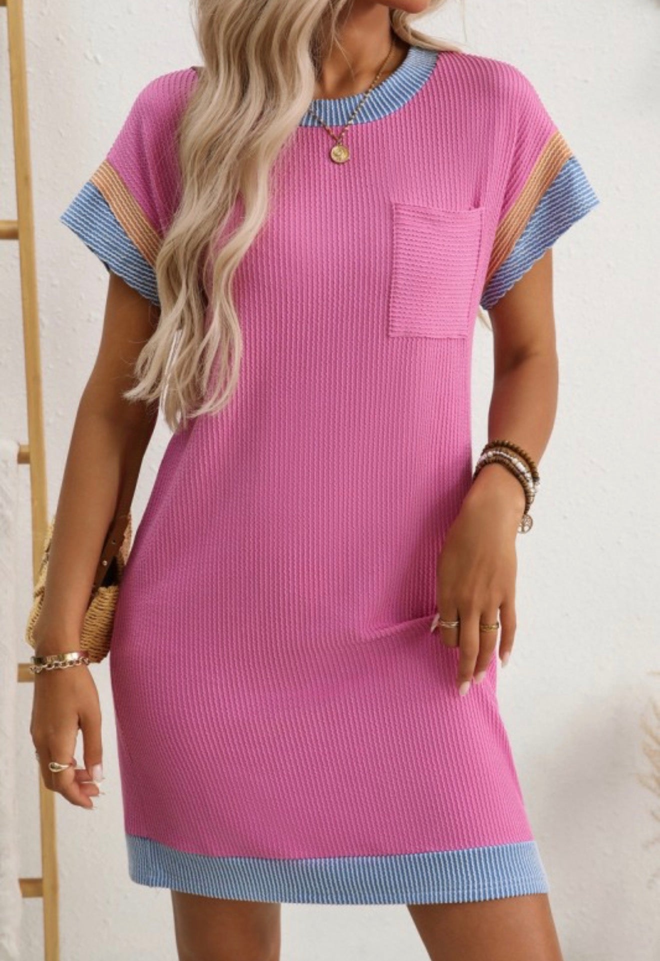 Ribbed Color Block Dress