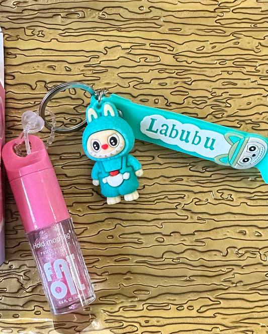 Labubu Keychain & Lip Oil Set