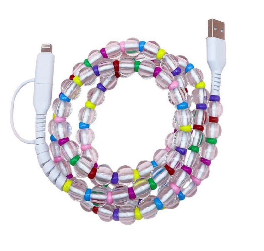 Beaded Dual Usb Fast Charging Cable