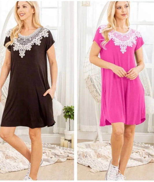 HEIMISH LACE TOP DRESS POCKETS