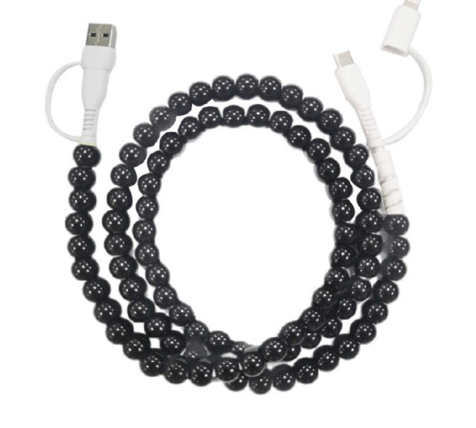 Beaded Dual Usb Fast Charging Cable