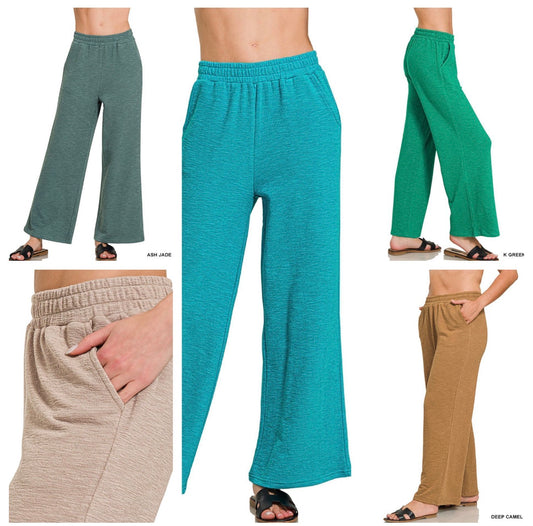 Zenana Cotton Slub Pants