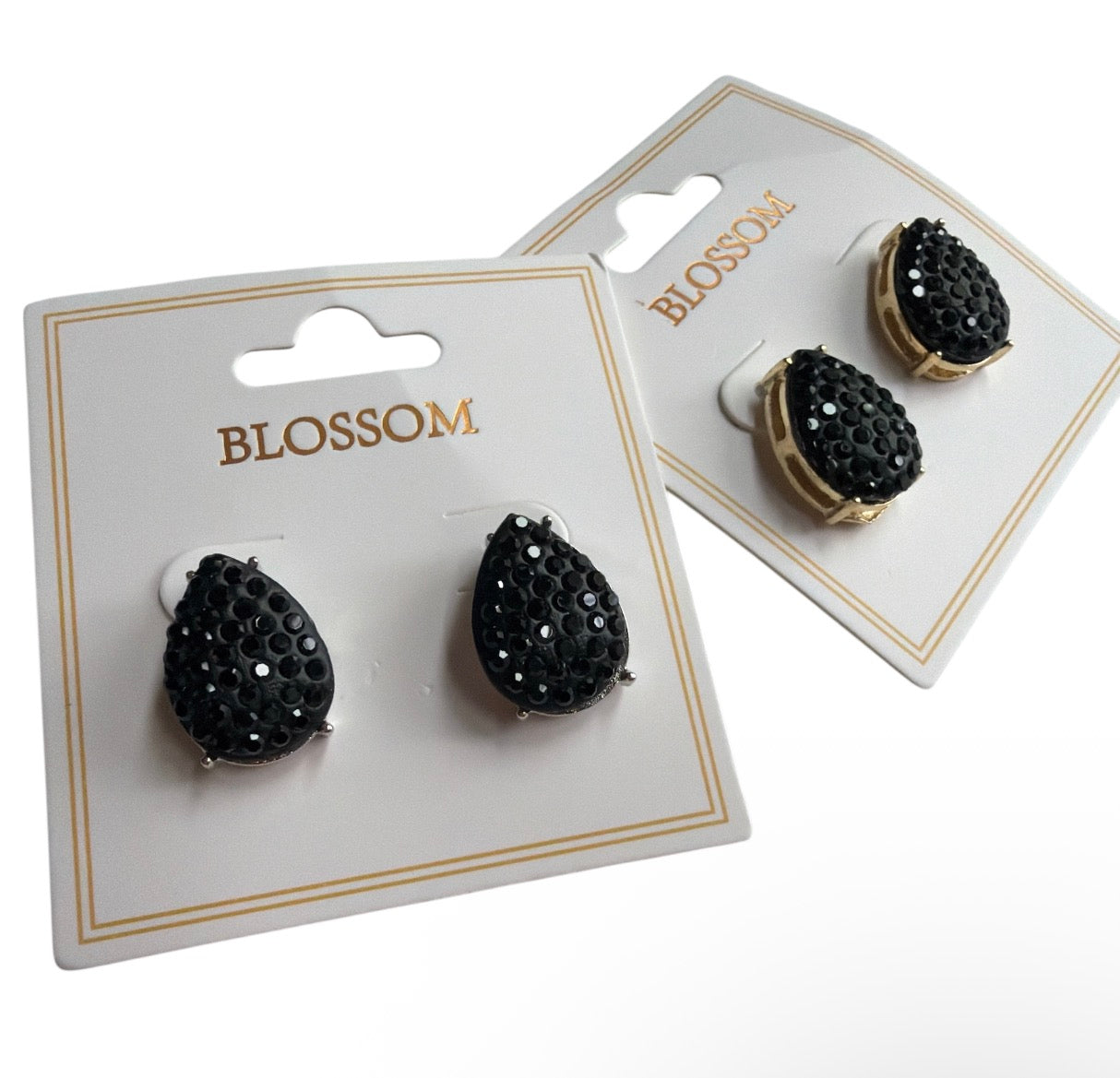 Colorful Rhinestone Teardrop Stud