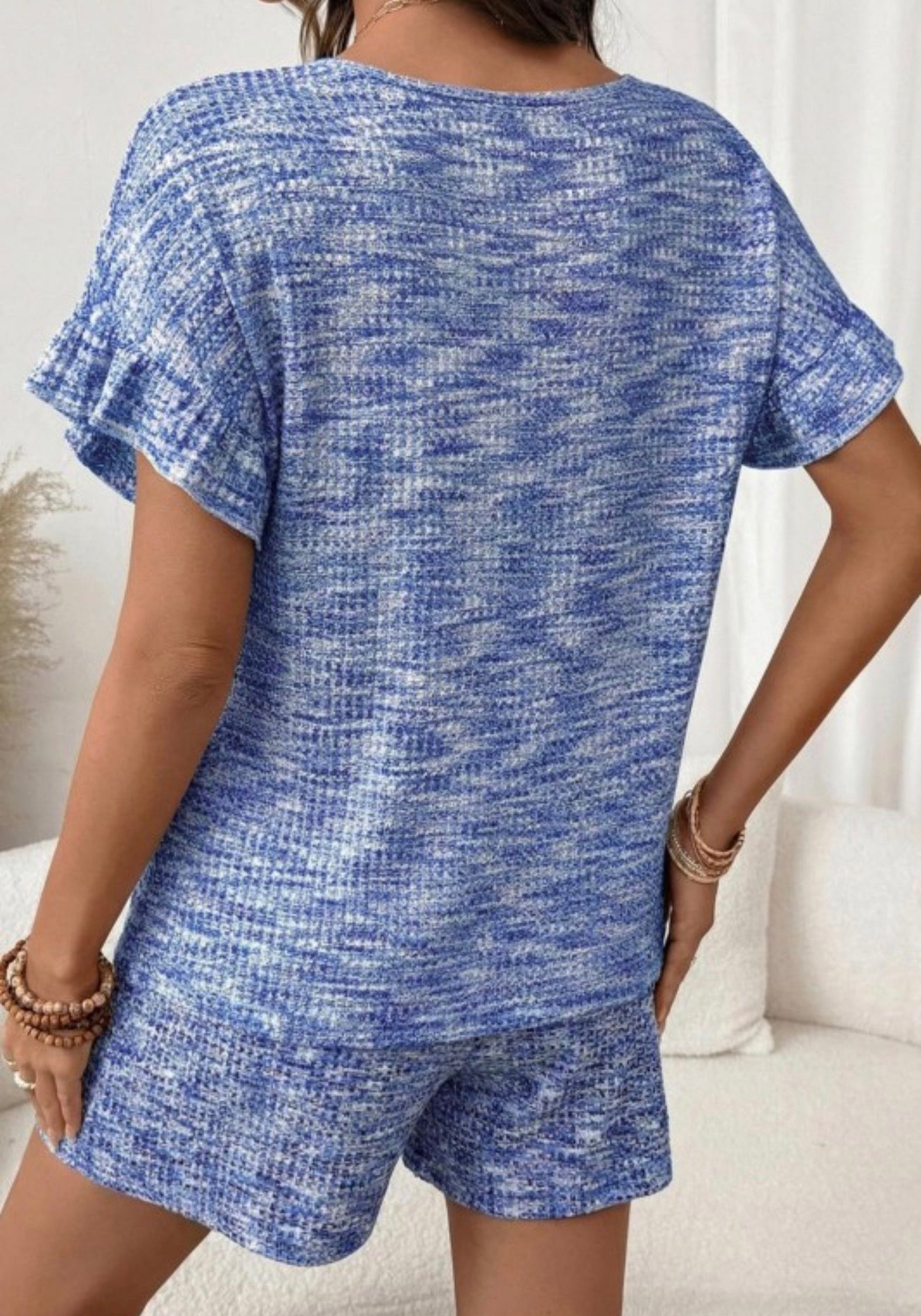 Casual Ruffle Sleeve Lounge Set