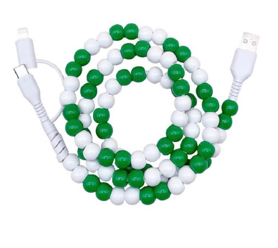 Beaded Dual Usb Fast Charging Cable