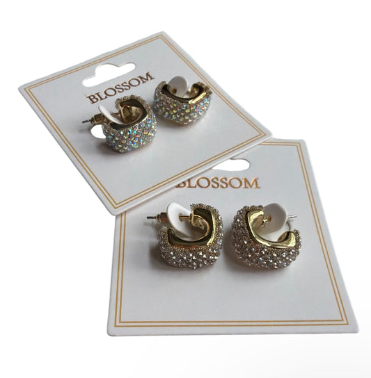 Rhinestone Hoop Earrings
