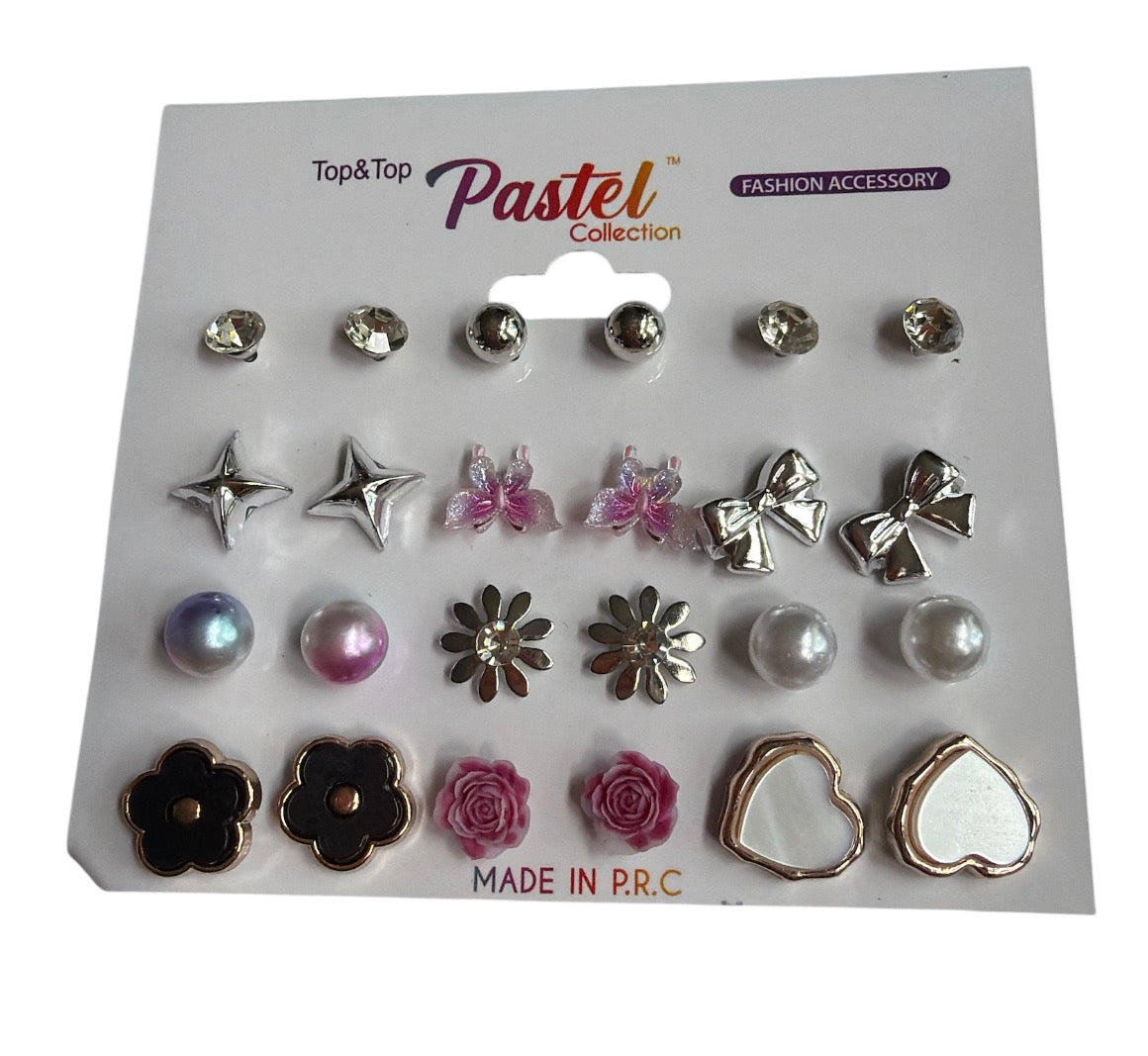 12 Earrings Stud Pack