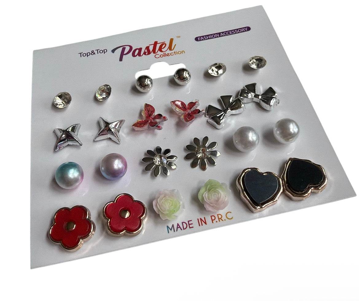 12 Earrings Stud Pack