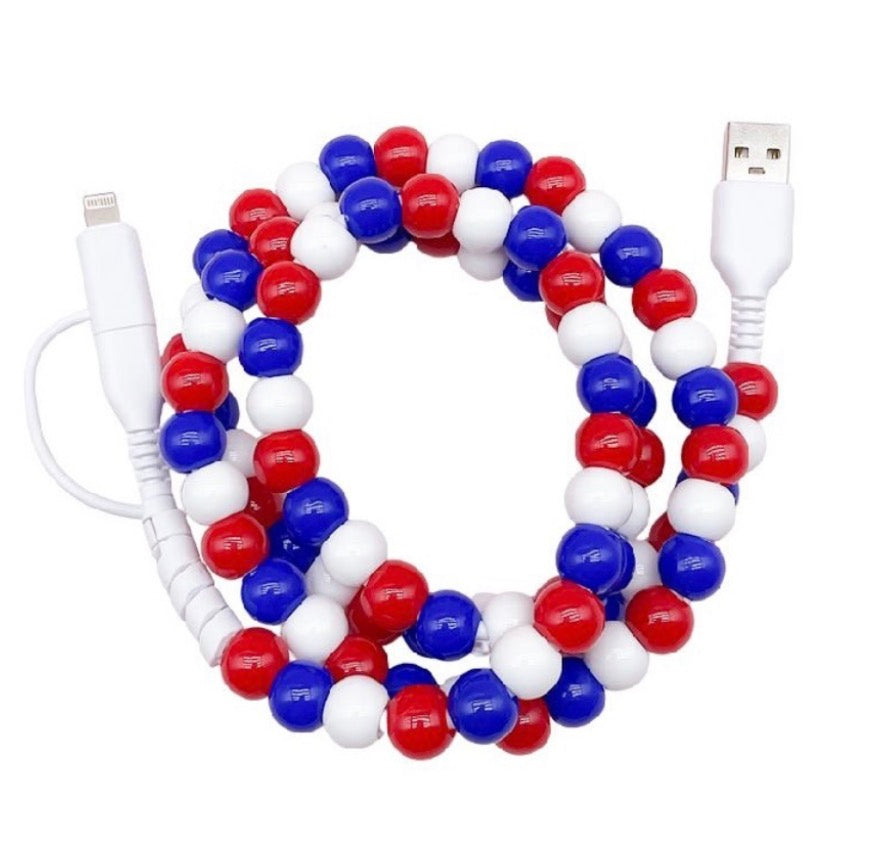 Beaded Dual Usb Fast Charging Cable
