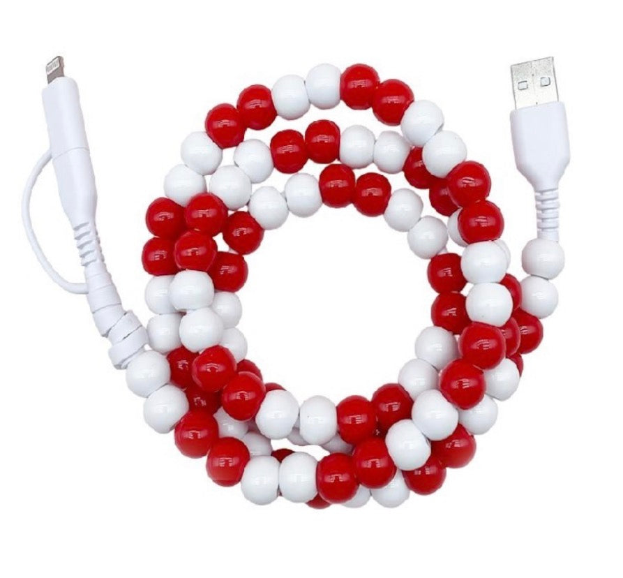Beaded Dual Usb Fast Charging Cable