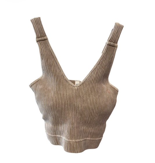 Zenana Mocha Ribbed Brami