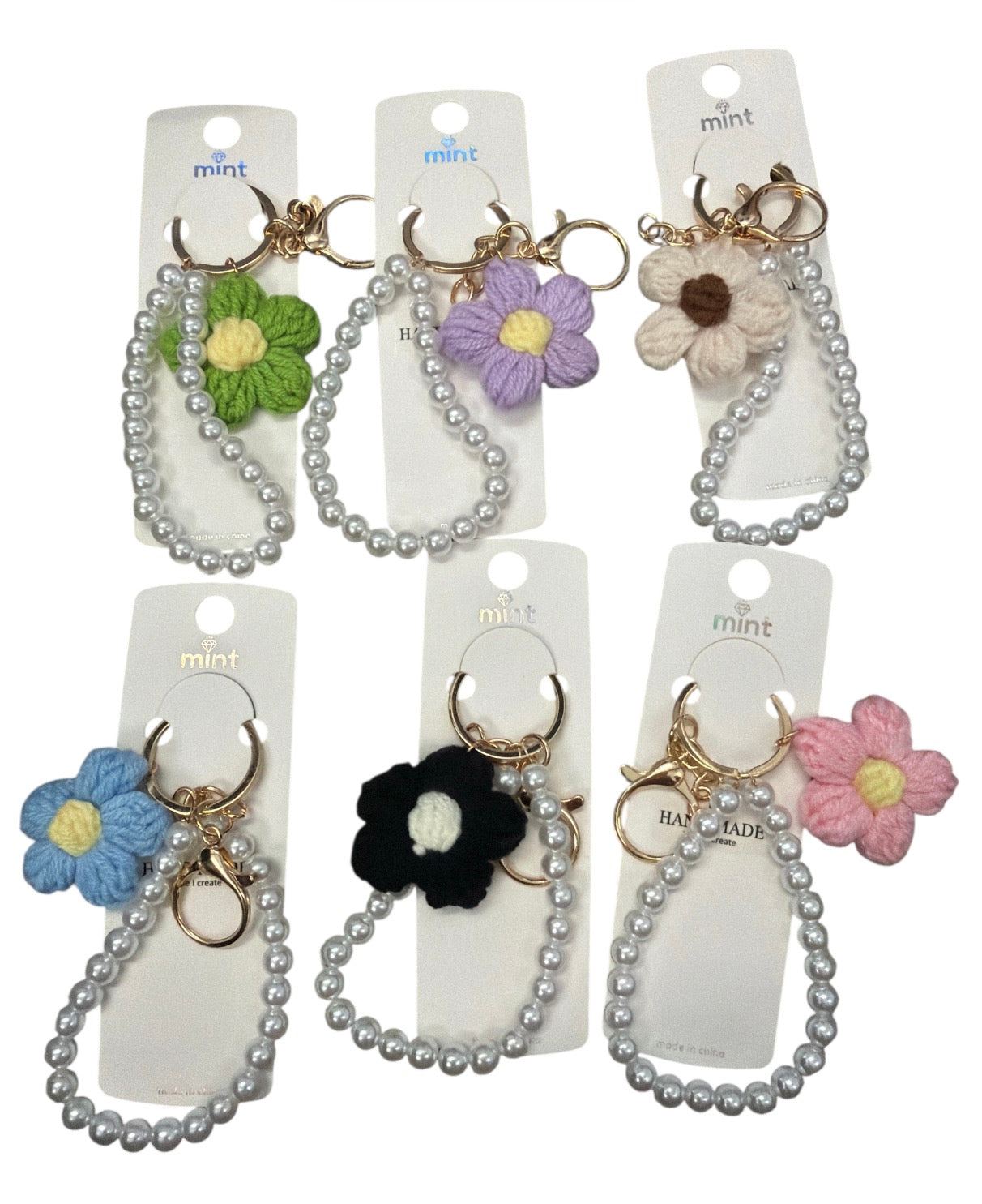 Crochet Pearl Beaded Bag Charm