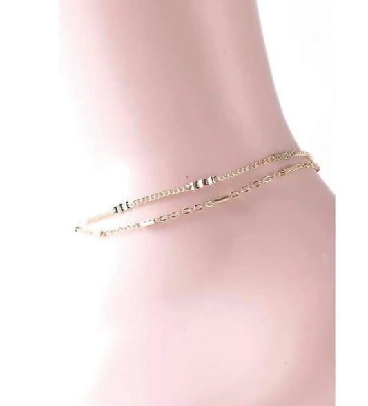 Double Layer Gold Chain Anklet