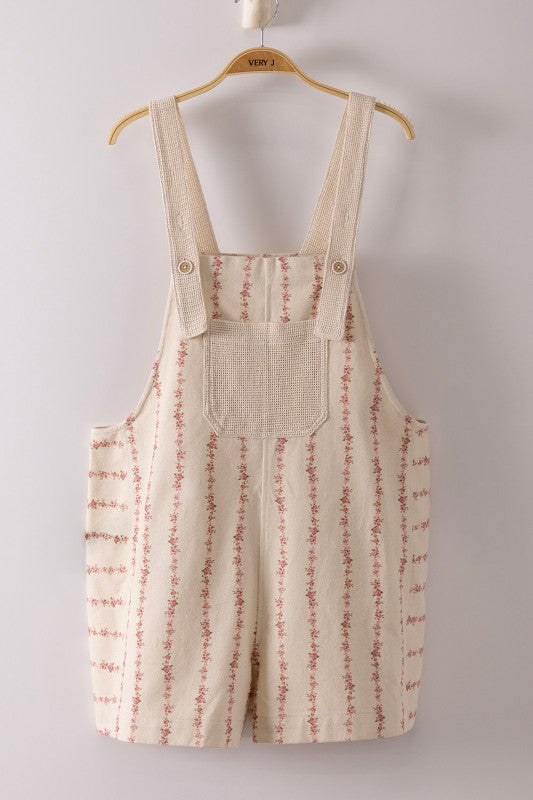 VeryJ Denim Floral Romper